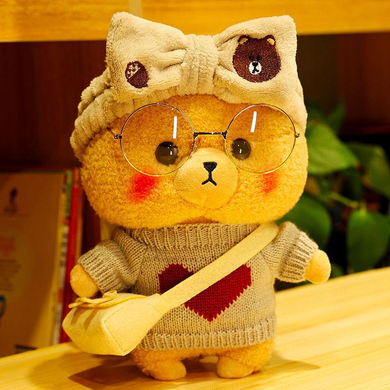 Adorable Internet Celebrity Bear Plush Toy - Cute, Huggable Birthday Gift for Girls, Perfect Sleeping Companion