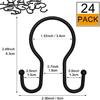 Double Shower Curtain Hooks Rings,24 Pcs Rustproof Metal Shower Hooks for Shower Curtain,Glide Smoothly Double Shower Rings for Curtain,Shower