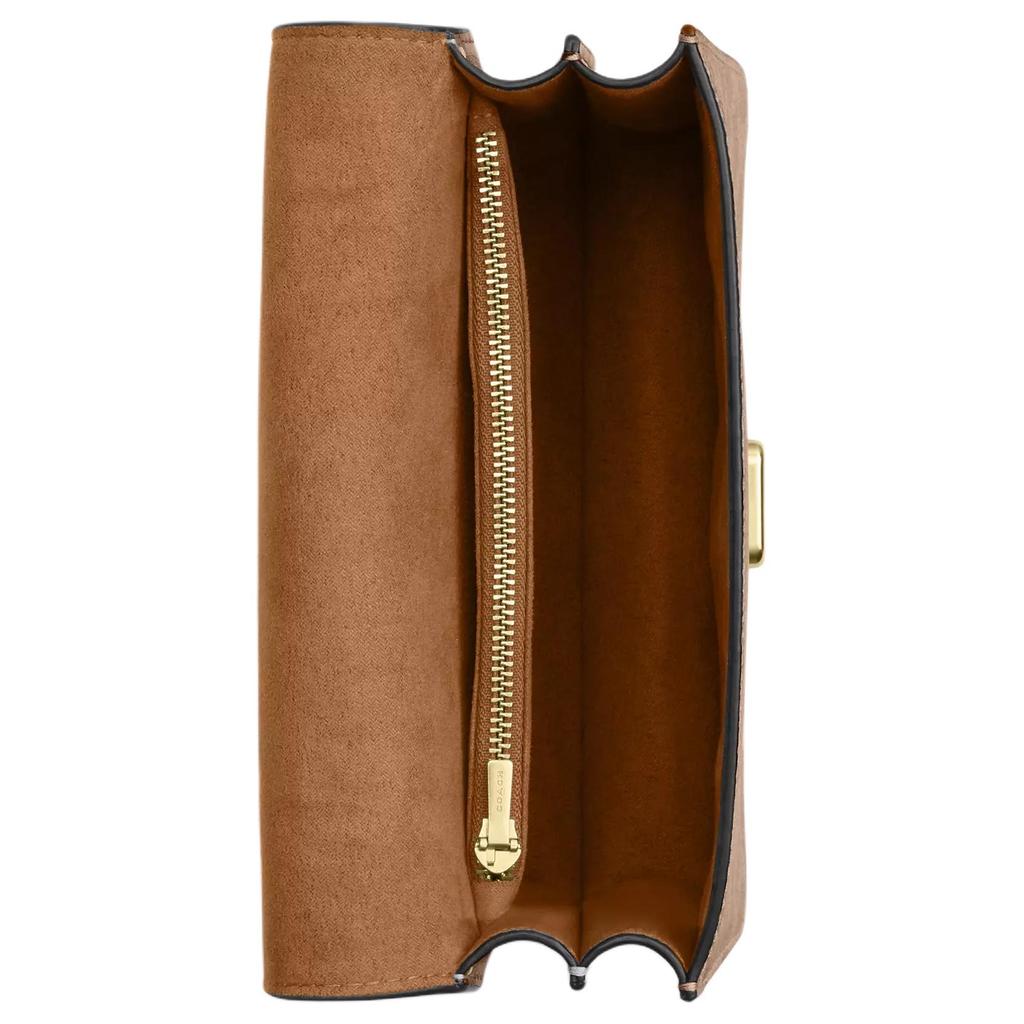 Coach Courtney 20 Brand Print Shoulder Bag Coated Canvas And Glossy Calfskin Crossbody Tote Small Women Bags Brown CCE22-IMXHE