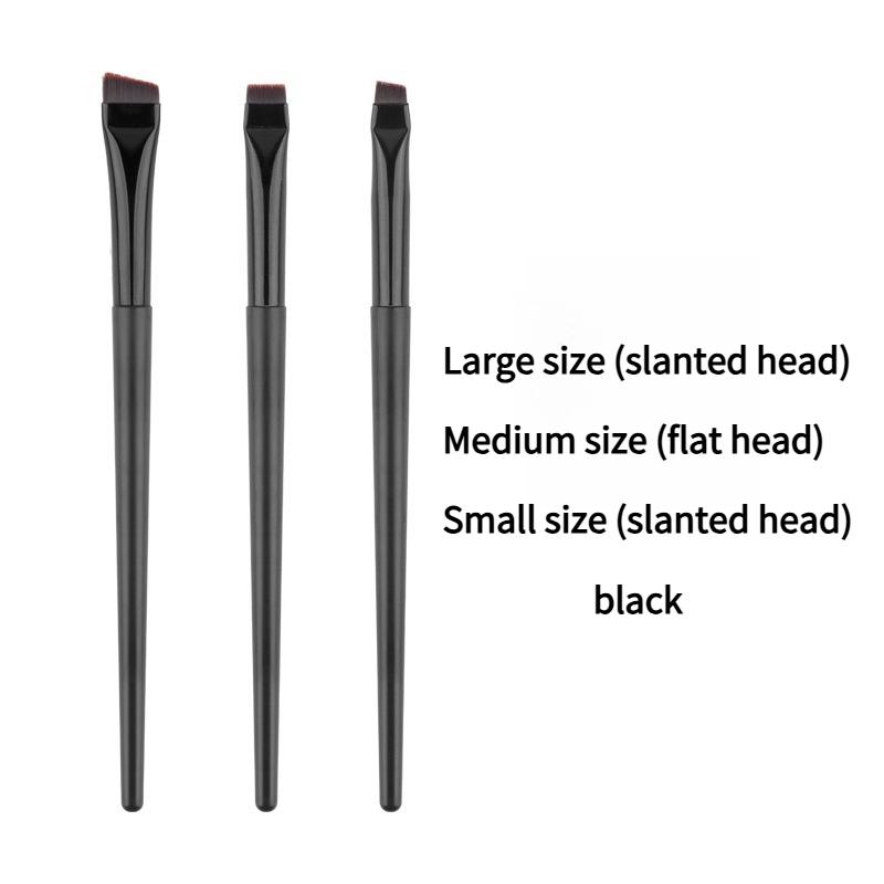 

3PCS knife eyeliner brush, flat head oblique eyebrow brush, makeup brush oblique head eyeliner brush ultra-thin bristles beauty tool чорний