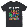 Its My 5th Five Birthday Building Brick 5 Five Old Boys Shirt Kid Short Sleeve Tee