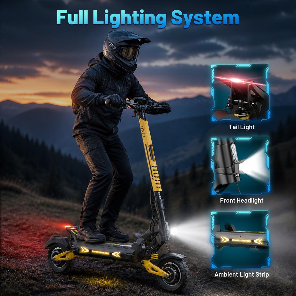 OOTD SR3 60V 2400W Dual Motor Off-Road Electric Scooter, 23.4Ah Battery, 80km Range, 65km/h Max Speed, 10" Tires, Hydraulic Brakes