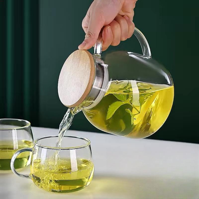 Simple Heat resistant Cool Water Bottle with High Temperature Resistance and Lid Household Living Room Large Capacity Transparent Cool Water Bottle