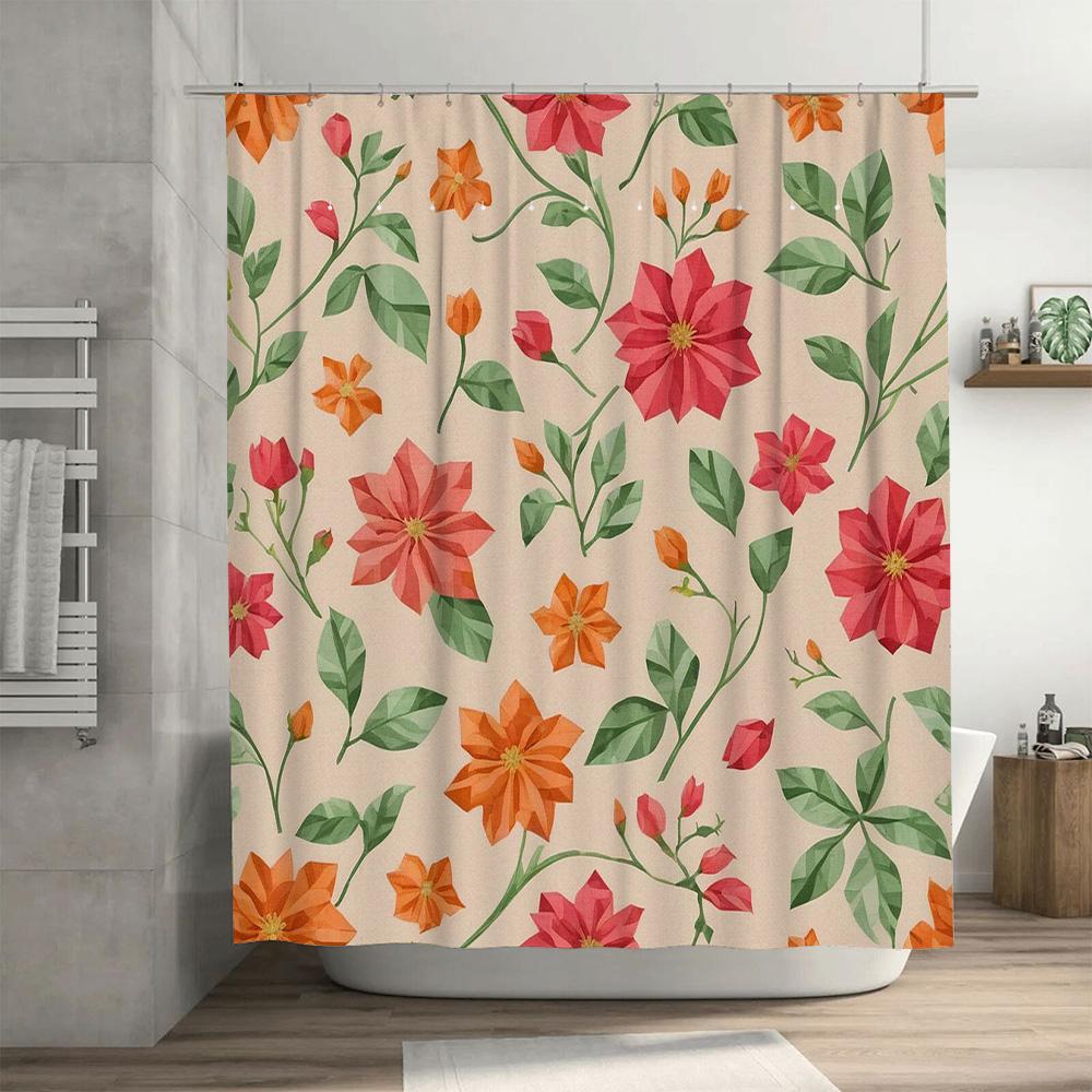 Watercolor Flowers Shower Curtain Romantic Floral Design Bathroom Decor for Girls Kids Home Textile Accessories 3D Printed Water