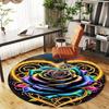 1pc Rainbow Rose Golden Heart Round Chair mat Area Rug - Non-Slip, Floor Mat for Office, Bedroom, Ideal home decor Christmas Gift p0811465