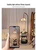 Chinese-Inspired Floor Lamp with Side Table and Storage, Perfect for Living Room Décor