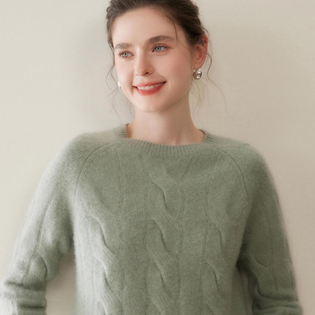 Elegant Three-Strand Thickened Wool Sweater for Women - Soft, Smooth, and Stylish Knit Pullover