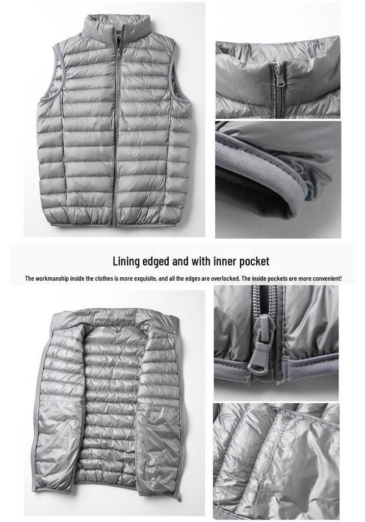 Men's 2024 Lightweight Down Vest - Fashionable, Thin, Sleeveless Gilet for Indoor/Outdoor Autumn Winter Wear