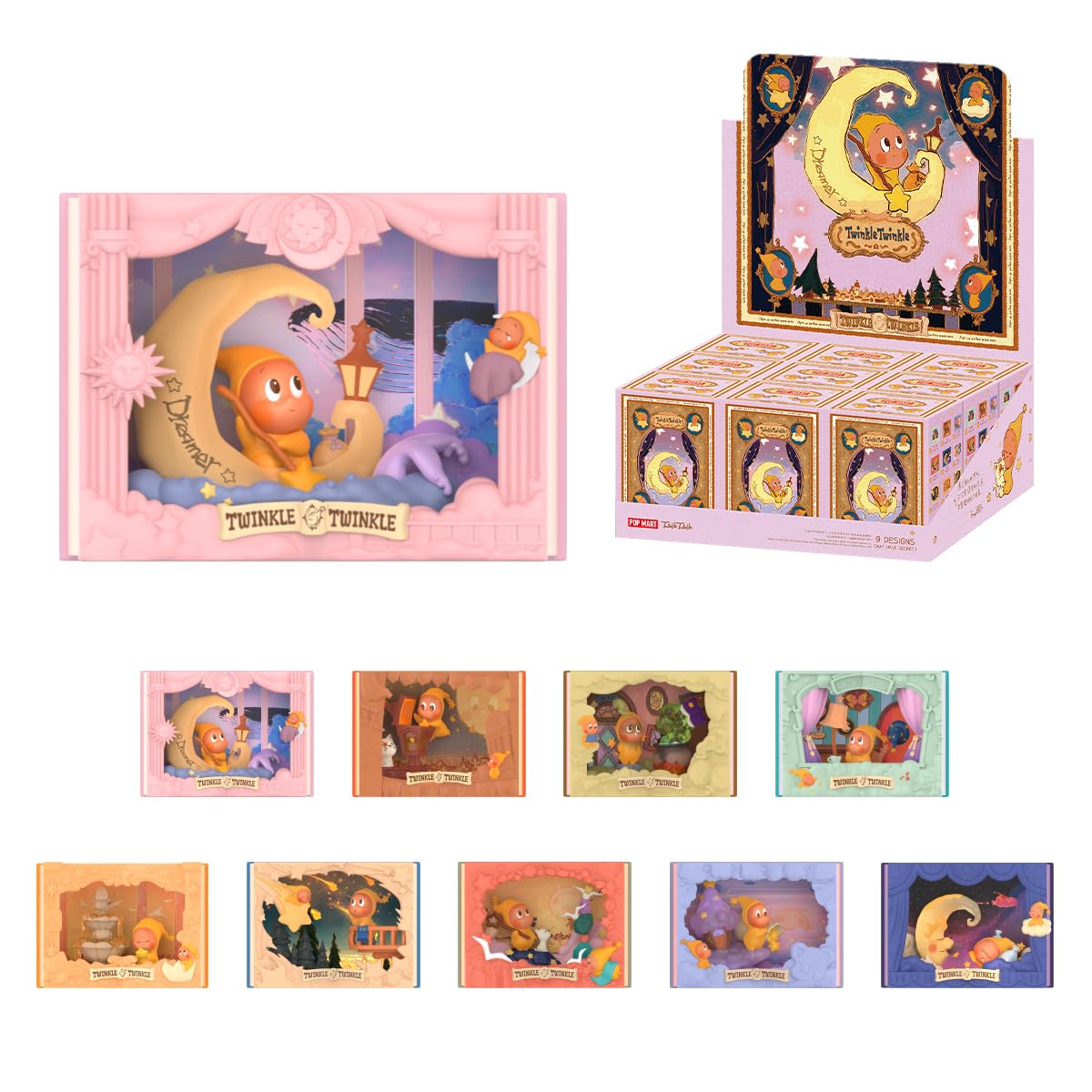 

POP MART Twinkle Twinkle Light Up Series Scene Set Box of Pop Mart Gachapon Blind Box Figure Plastic Model Premium Toy PVC Soft Vinyl Original
