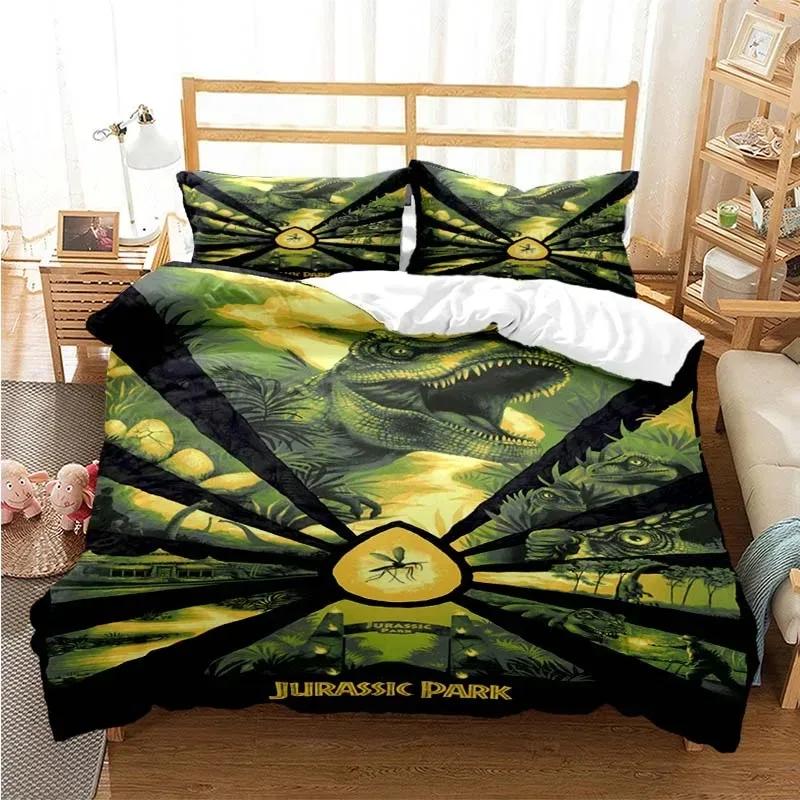 Jurassic Park Duvet Cover Set Dinosaur Bedding Sets Comforter Cover Set Single Twin Full Queen Size Youth Aldults Girl Boys Gift