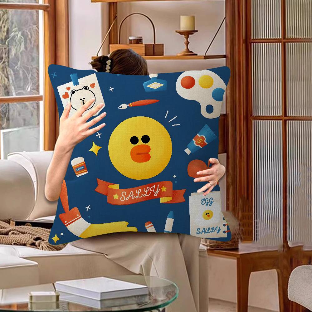 Cute Cartoon Art Duck Pillow Gift Home Office Decoration Bedroom Sofa Car Cushion Cover case 45x45