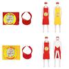 Los Pollos Fried Chicken Cosplay Apron And Sun Hat Polyester Fabric Red Apron+hat
