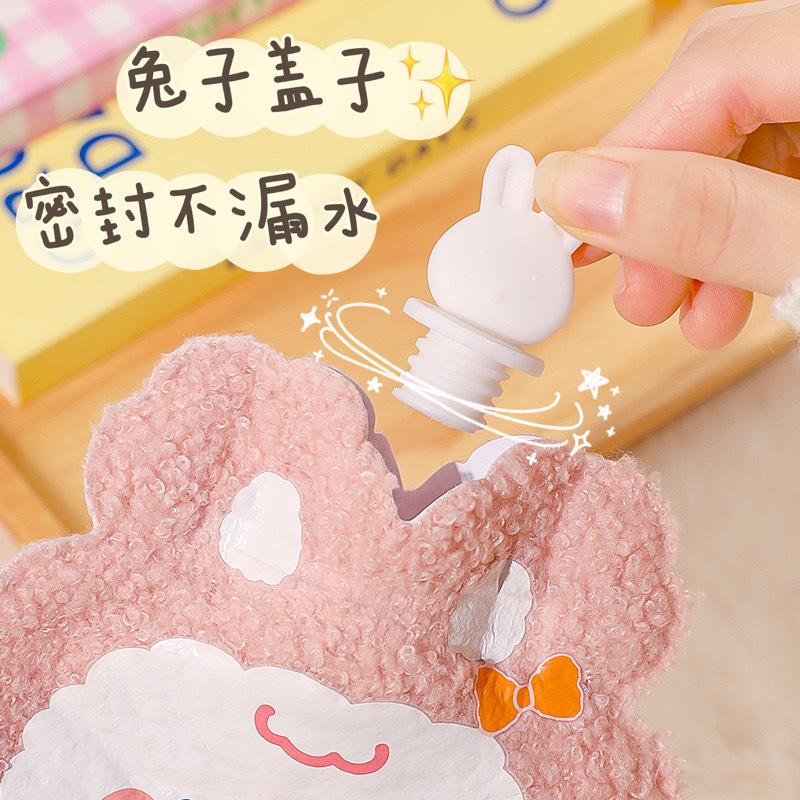 Cartoon Plush Bear Water Bottle Water Filling Teddy Velvet Small Portable Student Hand Warmer Cute Warm Water Bag