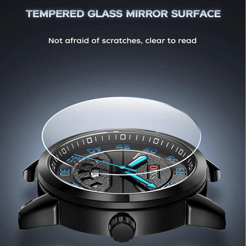 Original Fashion Watch For Man Leather Date Week Quartz Men Watch Waterproof Luminous Business Men's Watches