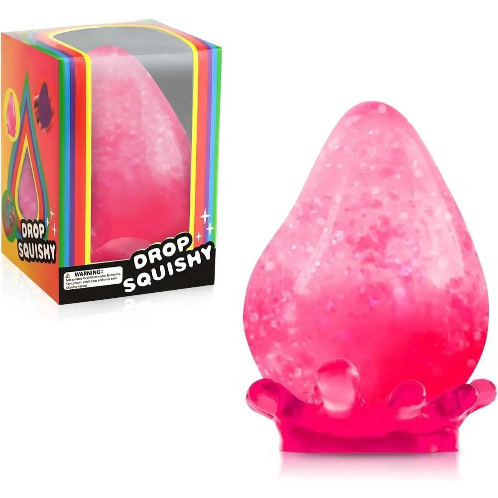 Squishy Tropfen Fidget Spielzeug Stressabbau Sensorisches Spielzeug für Erwachsene Kinder Autismus ADHS, I-Würfel Form Handübung Stressball Geschenke