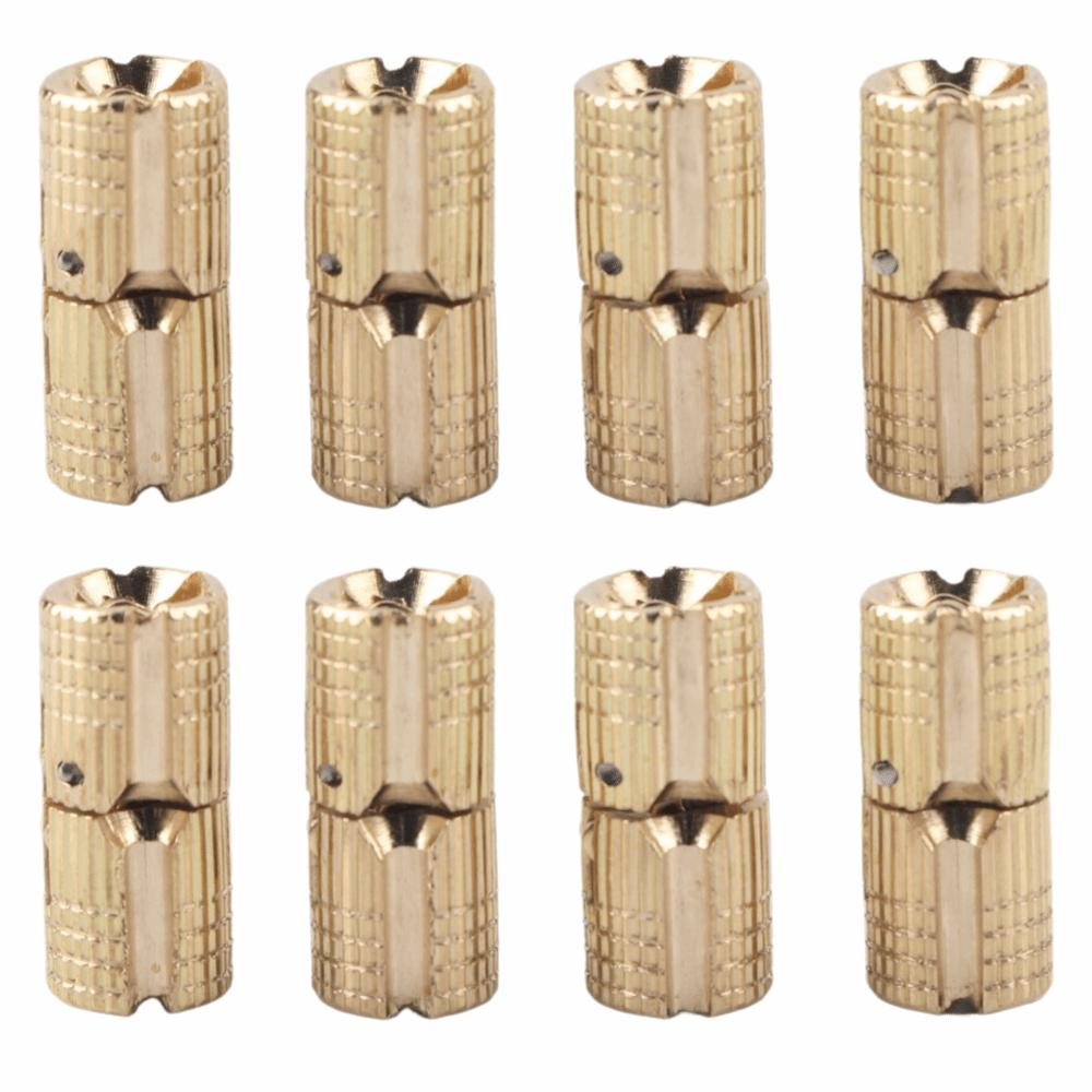 8PCS 8mm Cabinet Hinge 180 Degree Opening Angle Brass Barrel Hinge With Screws Invisible Furniture Hinge Furniture Making