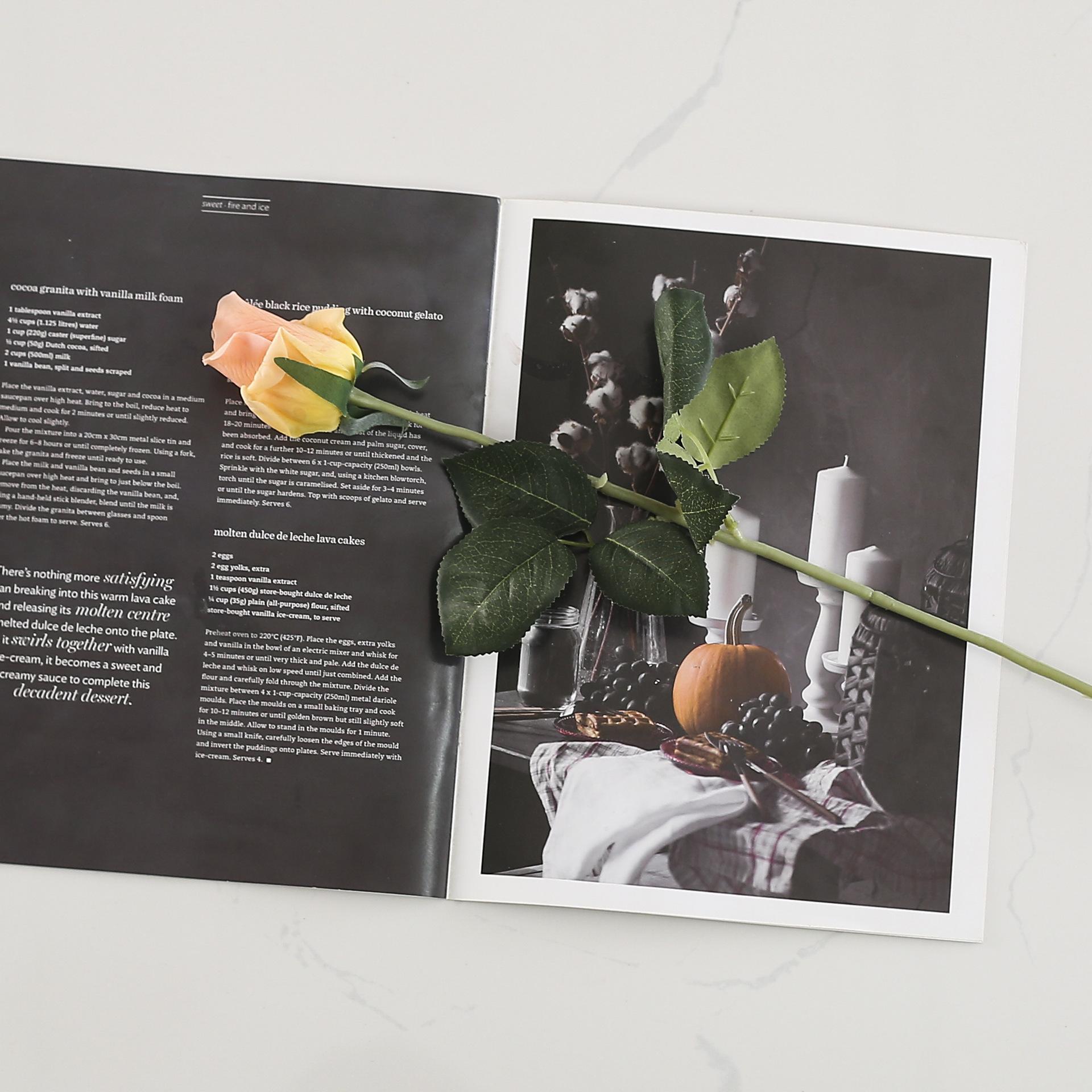 

Имитация увлажняющего бутона розы, украшение для гостиной, тумба под телевизор, цветочная композиция, шелковый цветок, букет искусственных цветов, фотография, украшение оранжевый