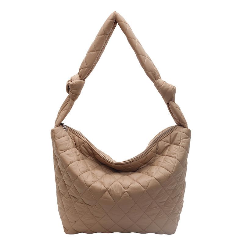 Casual Cotton Shoulder Bag With Standup Pouch For Daily Outings