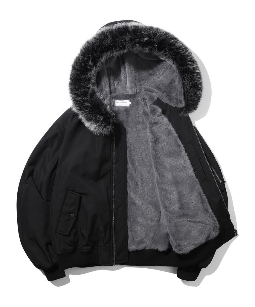 Urbanstoff Arctic Hooded Ma-1 Bomber (Black)