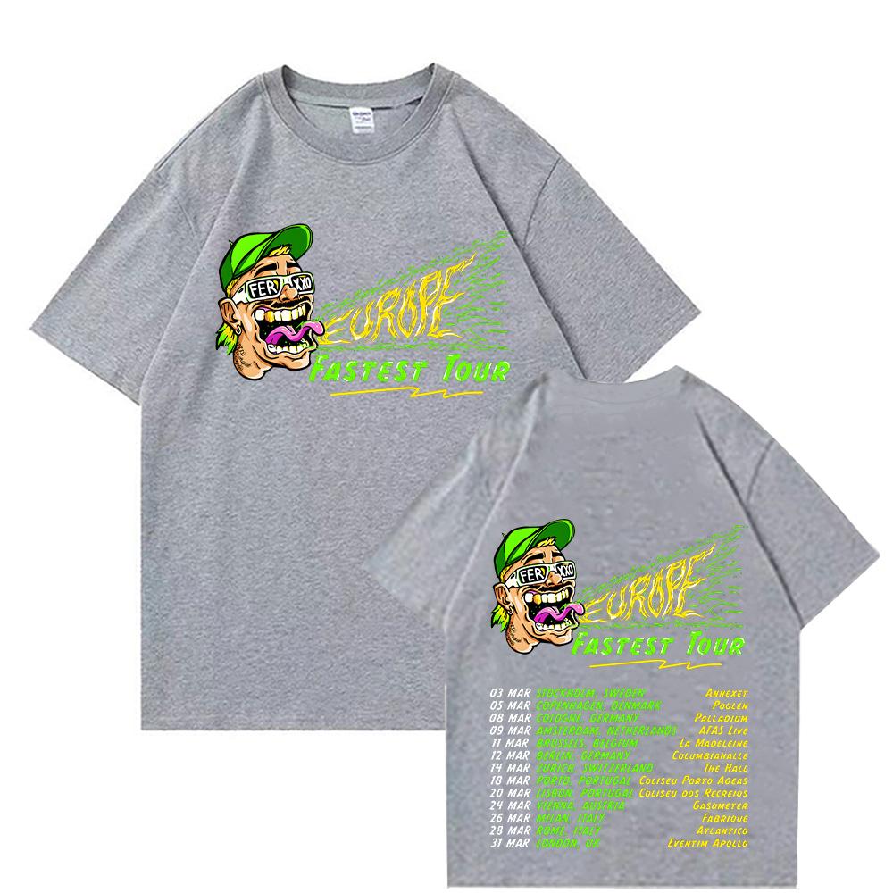 Feid Ferxxo Tour 2025 T-shirts Rapper Tshirts Short Sleeve Hiphop TShirts Unisex Y2K Tshirt High Quality Cotton Women Men Tops