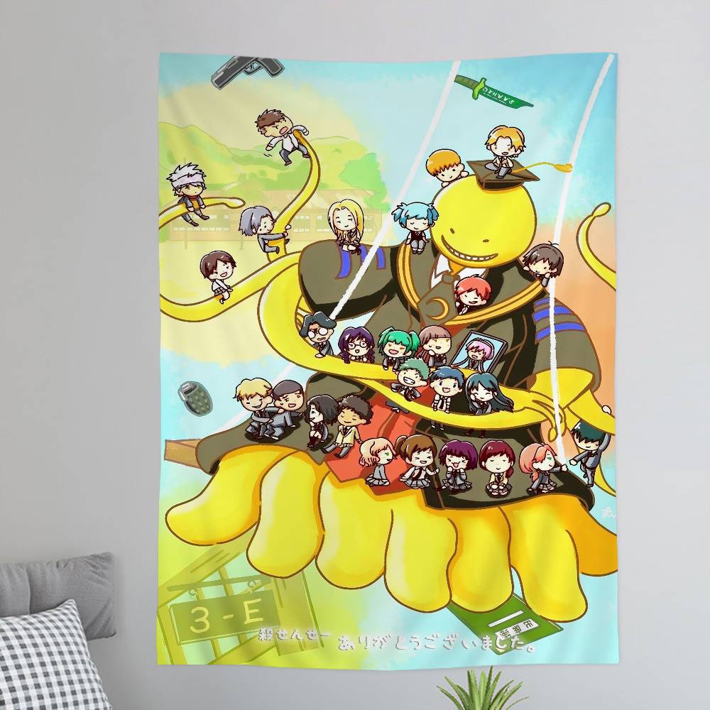 Assassination Classroom Full Class Wall Tapestry Korosensei 3E Students Playful Room Decor for Comedy Anime Shonen Fans