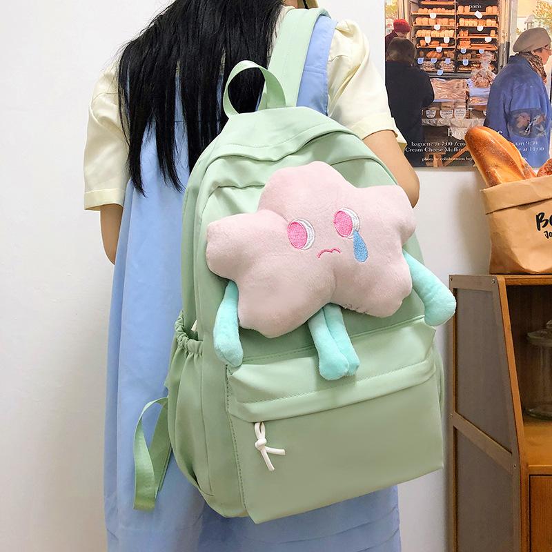 

Новый рюкзак для девочки-звезды, плюшевый милый рюкзак для ученика начальной школы, свежий и милый рюкзак для ученика средней школы зелёный