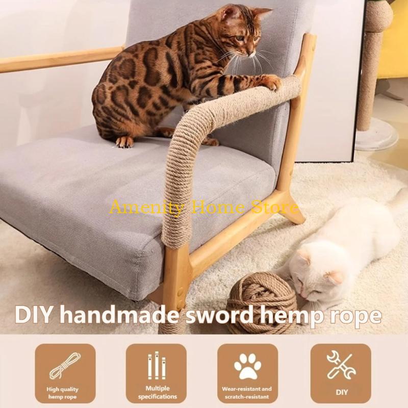 F26C Natural Jutes Rope Fit Cats Scratch Posts DIY Projects Cats Scratching Sisal Rope