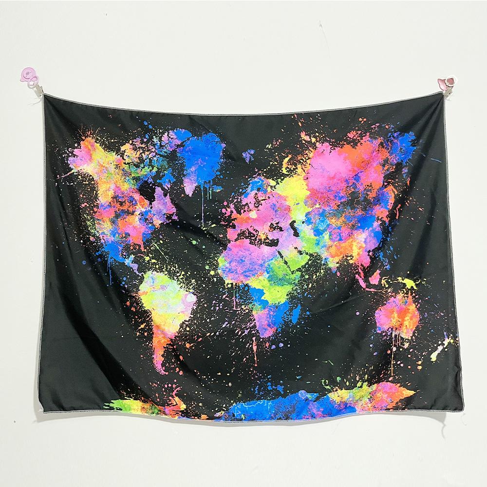 

Флуоресцентный гобелен мандалы, УФ-психоделический грибной декор, дом, спальня, эстетическая комната, художественное оформление 100X75CM