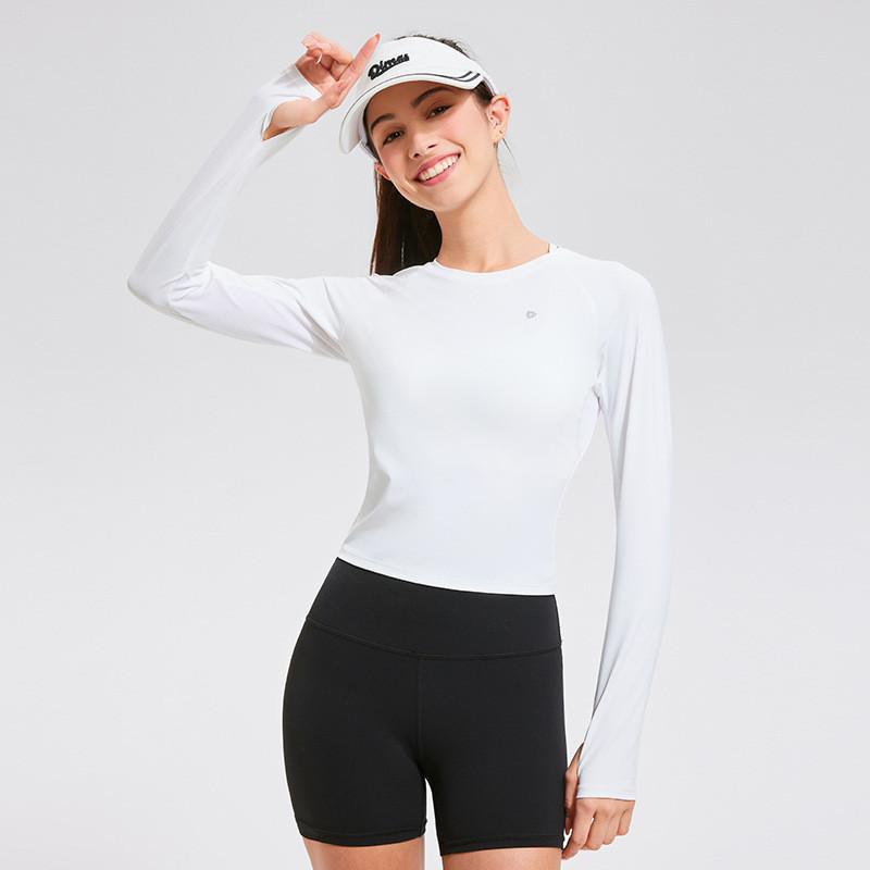 Womens Athletic Running Yoga Top With Stretchy Polyester Fabric For Gym Fitness