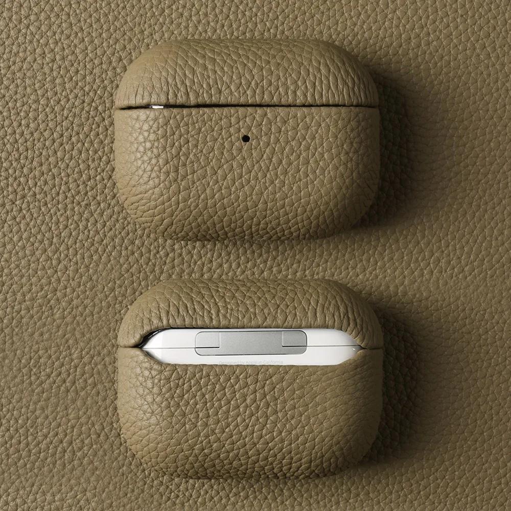 

For Airpods Pro Case Genuine Leather Case For Airpods 4/3 /2/ Pro 3 2 1 Protection Box Cases AirPods Case Cowhide Charging Box For Airpod Pro хаки