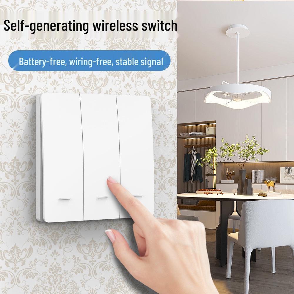Self-Powered Wireless Remote Control Switch: No Wiring, No Battery, Waterproof, Elastic Return, Random Placement
