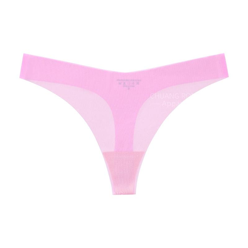 Thin Sexy T-pants Low-rise Sports European and American Seamless Ice Silk Transparent Yoga One-piece Mask Underwear Women