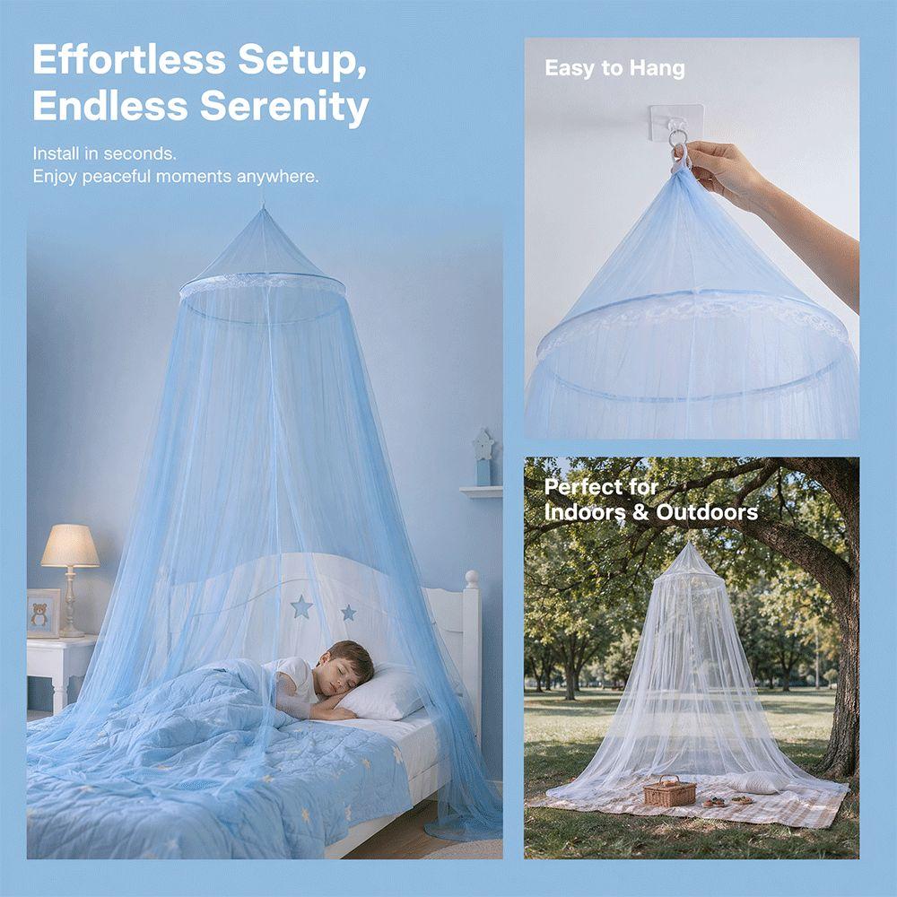 Lace Trim Curtain Net Universal Crib Canopy Durable Bed Canopy