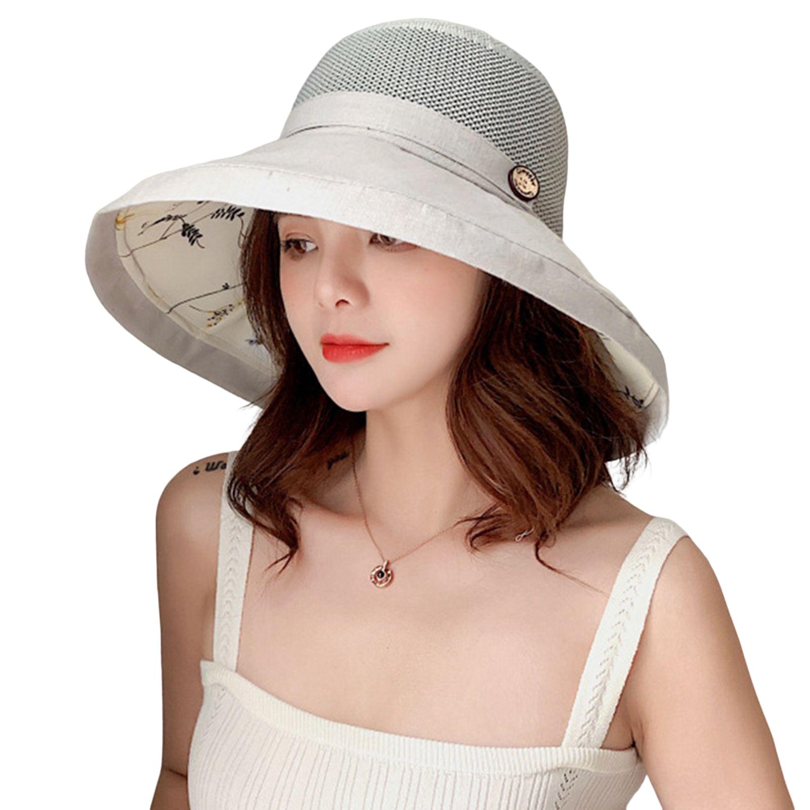 

Women s Sunshade Hat Portable Folding Wide-brimmed Hat For Travel Camping Fishing Spring Summer UV Resistant Large Eave Hat сірий колір