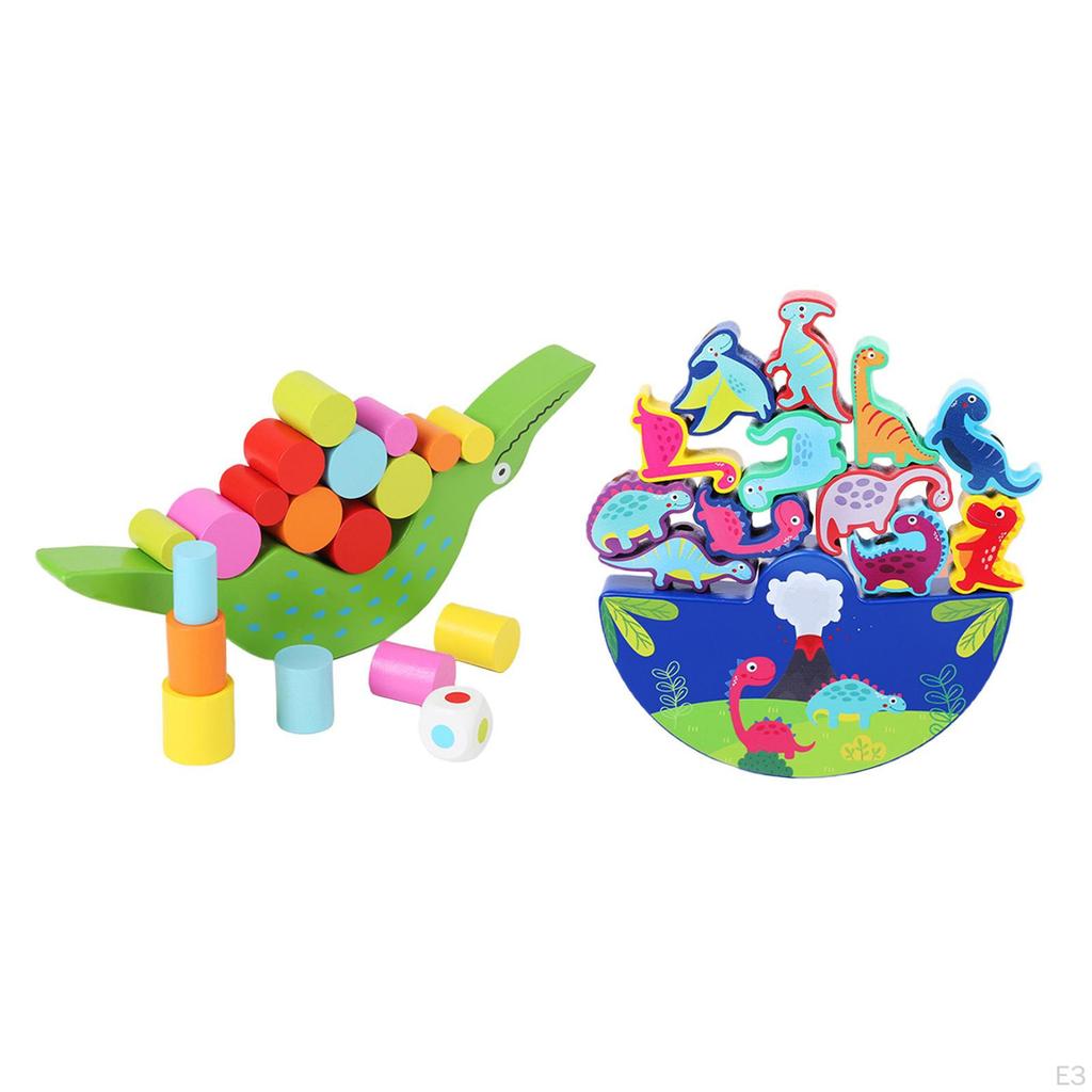 Cartoon Wooden Balance Game Fine Puzzle Bricks Souptoys for Age 5 6 Children