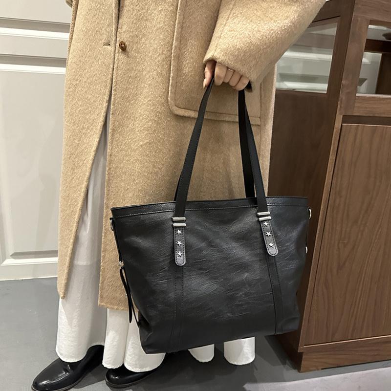 Large Sized Tote Bags For Women Soft PU Leather Pure Color Large Capacity Shopper Shoulder Crossbody Bag Quality Handbags