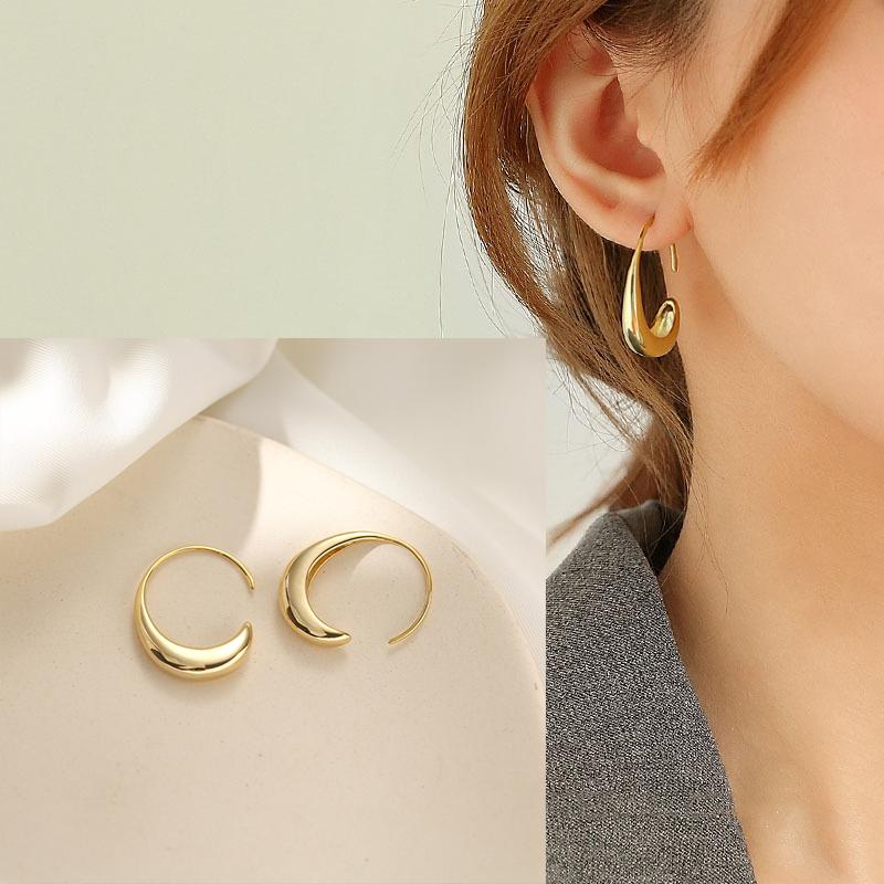 925 Silver Geometry Studs Earring for Women Splicing Korean Hip Hop Versatile Jewelry Gift