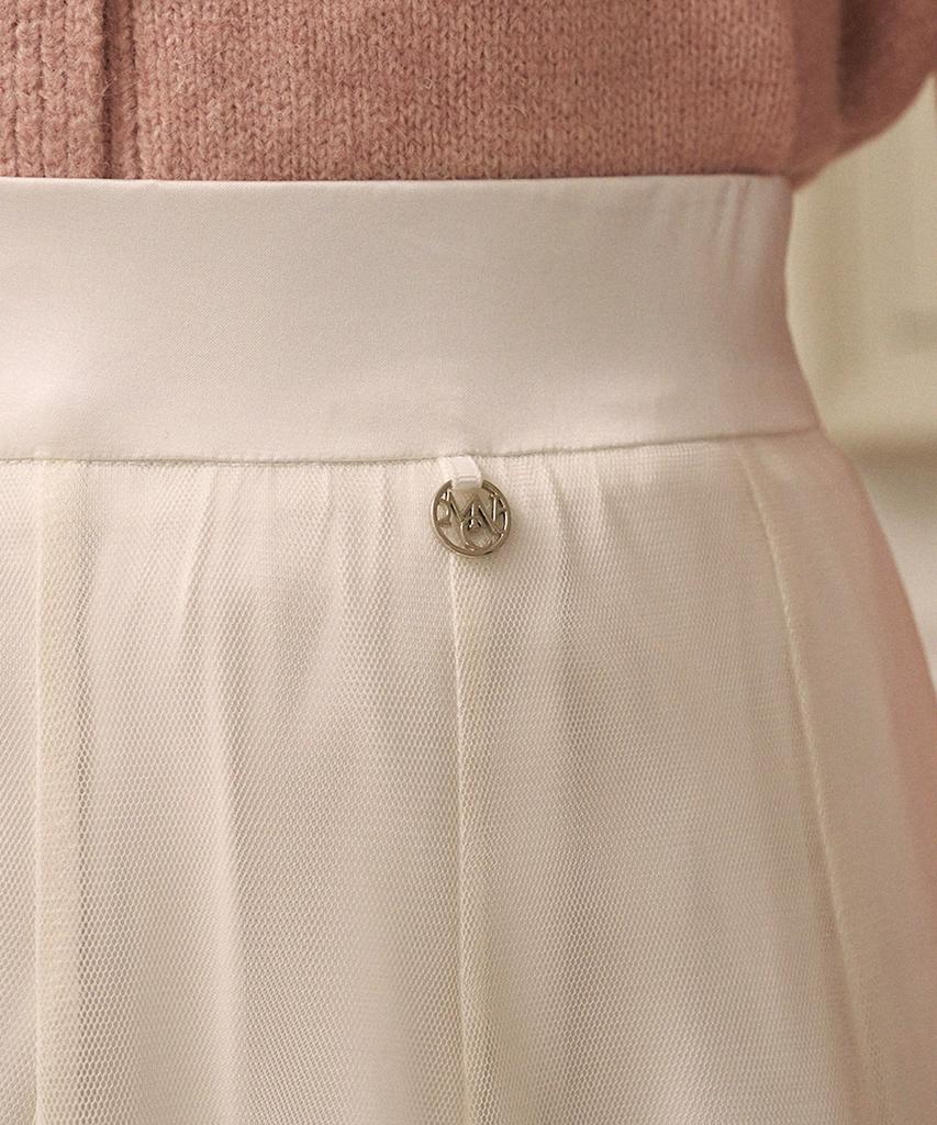 MICANE Chamomile Banding Tulle Long Skirt