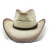 Casual Stiff Version Big Brim Woven Papyrus Knight Cowboy Hat Jazz Hat