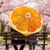 1PC Orange sliceAutomatic Open/Close Umbrella with Windproof, 8-Rib Sturdy Canopy, Durable Ribs, Fashionable Design, Outdoor Accessory, Fun Prin, Holi