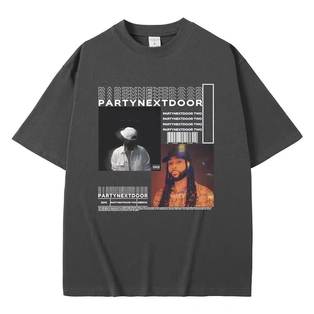 Rapper Partynextdoor Two Album Graphic Tshirt Male Hip Hop Vintage Printed Tshirts Unisexs Wounisex Cotton Tees Oversized Black