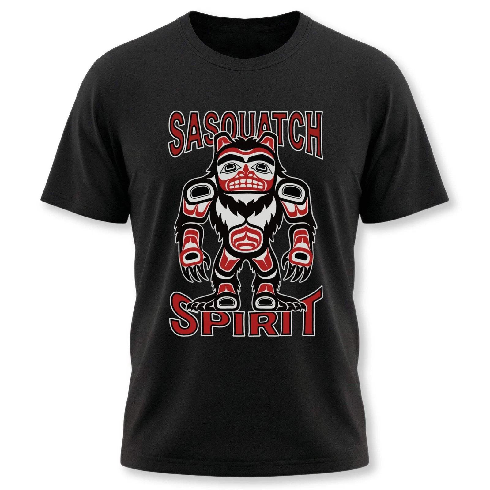 Sasquatch Spirit Bigfoot T-Shirt | Pacific Northwest Indigenous Art Graphic Tee XXXL