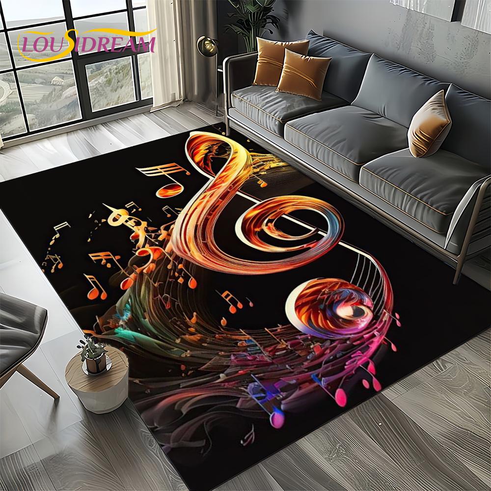 Note Music Colorful Musical Score Cartoon Dream Carpet Rug for Living Room Bedroom Home Sofa Decoration,Kid Non-slip Floor Mat