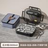 Lunch Box Acciaio Inox 2800ml Contenitore Bento 5 Scomparti per Adulti Adatto al Microonde Con Set Cucchiaio Forchetta