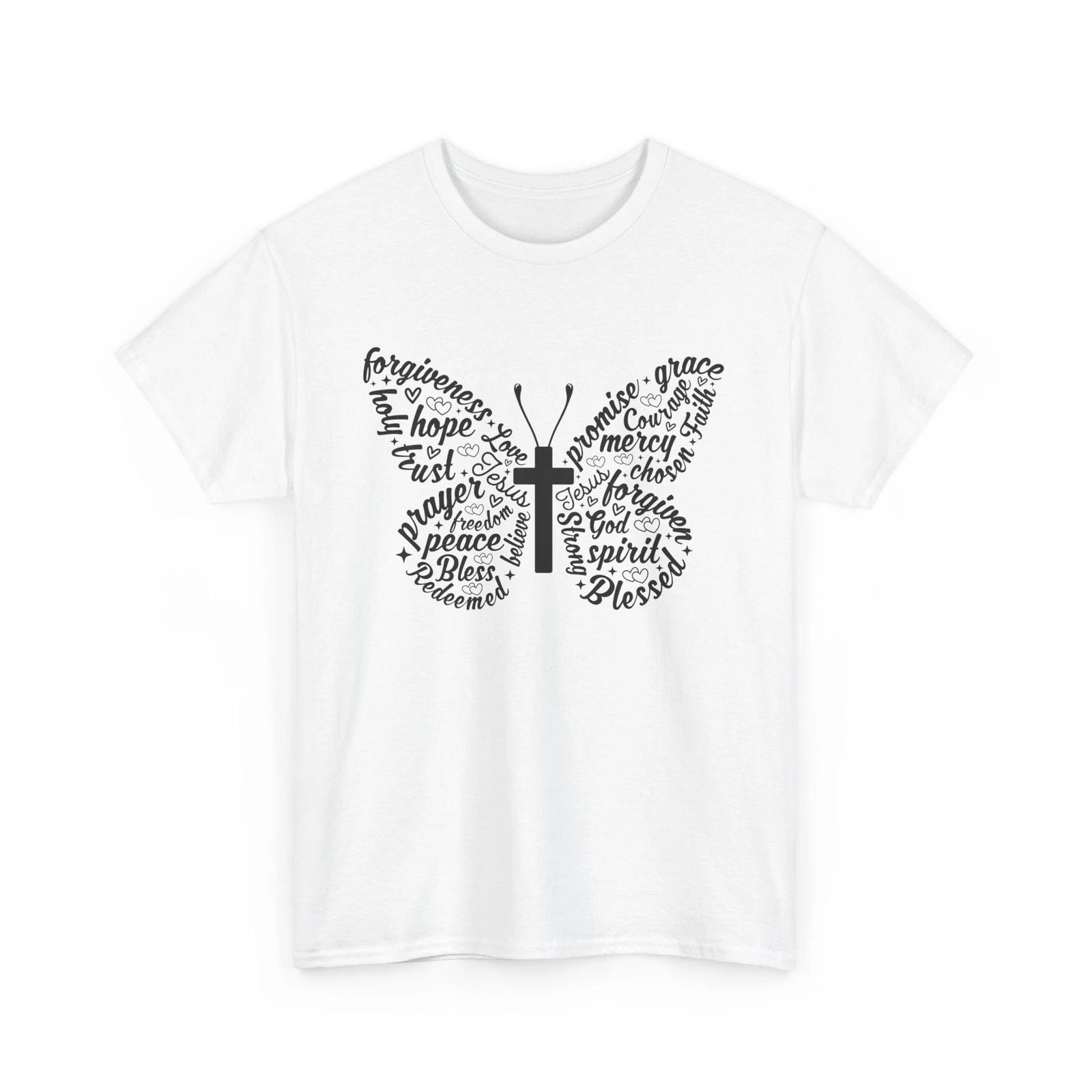 Butterfly Print Graphic Tee Stylish Casual T-Shirt | Fashionable Trendy Design 2XL