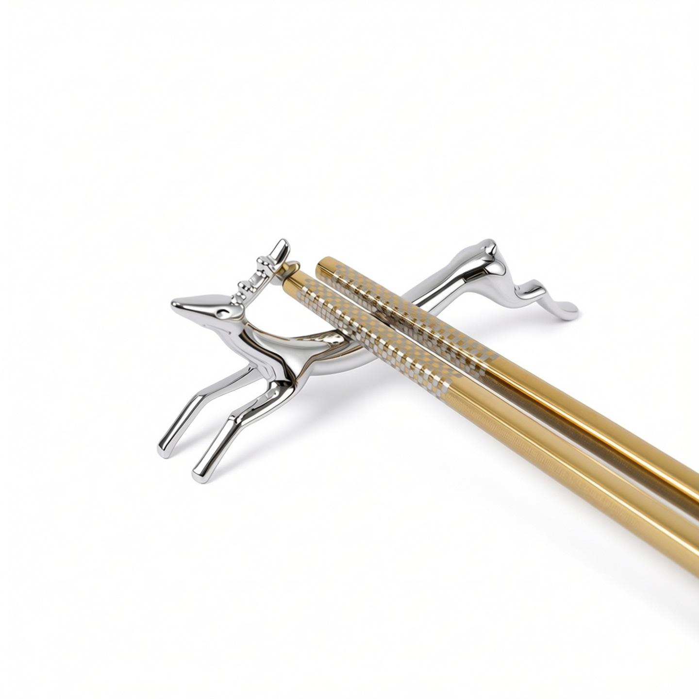 

Adorable Metal Chopstick Rest - Dog & Deer Design Chopstick Holder, Japanese Tableware, Knife & Fork Pillow for Hotels