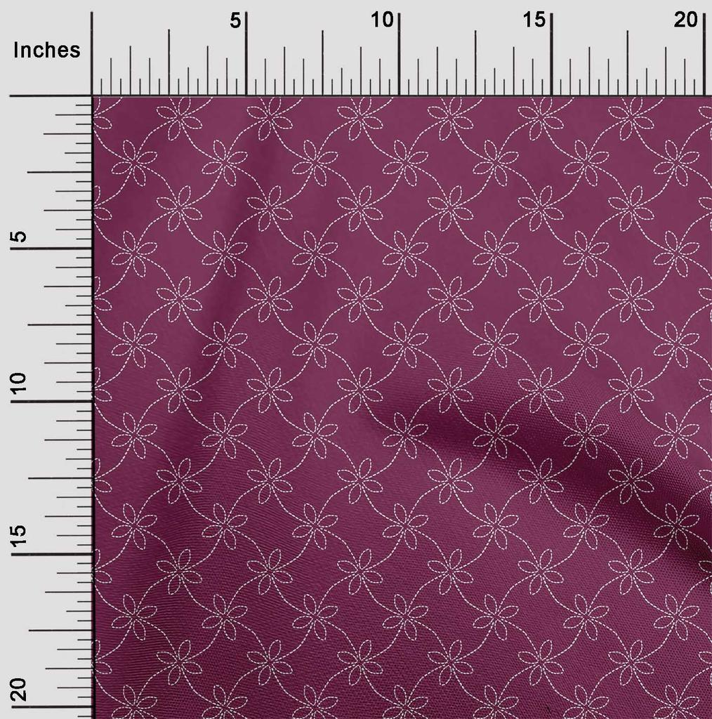 oneOone Cotton Flex Fabric Artistic Floral Sashiko Print Sewing Fabric BTY 40 Inch