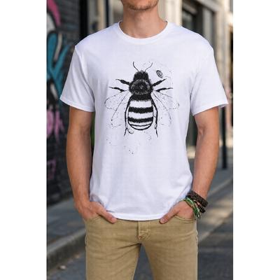 Plus Size - Men's T-Shirt S-5XL Featuring a Detailed Bee Graphic Print - a Casual Short-Sleeve Crew-Neck Top With a Relaxed Fit, Comfortable Feel,