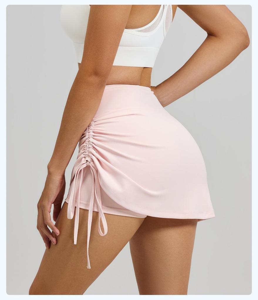 Damen High-Waist Sportrock mit Rüschen und Anti-Exposure Yoga-Shorts - Dehnbar, Atmungsaktiv, Neue Sommerkollektion