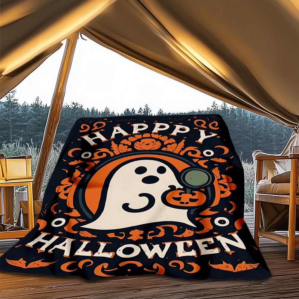 1pc Halloween Ghost Outdoor Blanket, Soft And Comfortable Blanket, Casual Warm Outdoor Blanket, Good Birthday Gift yy251201178